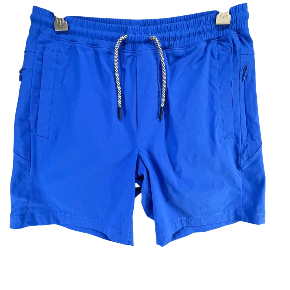 Birddogs Swim Shorts Men M Blue Built In Liner Hybrid Trunks Quick Dry 7" Inseam